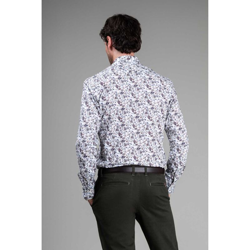Rembrandt Barbican White Garden Floral Print Shirt image number 1